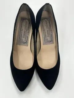 【美品】 ボネヴォロンテ 本革 ピッグスエード 豚革 パンプス ブラック S