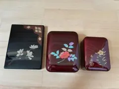 秀衡塗 漆器 小物入れ 黒塗文箱