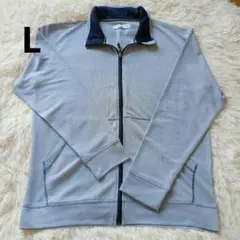 ☆メンズパーカー羽織りLサイズブルーストライプアウター