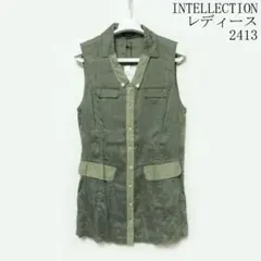INTELLECTION ノースリーブベスト カーキ 新品タグ付のサムネイル