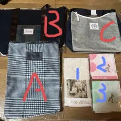 【新品】組み合わせて選べる！ピーターラビット　トートバッグ　刺繍入りハンカチ