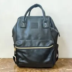 anelloアネロ RETRO 口金 大容量リュック 黒／大きく開く人気モデル
