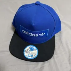 adidas スナップバックキャップ 青/黒 S/M