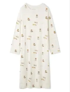 ジェラートピケ　GOOD NIGHT BEAR柄ワンピース くま柄