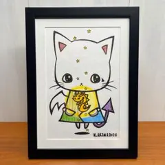原画一点物】「未完成の光」猫の絵 龍 絵画 原画 絵 動物画 ポップ