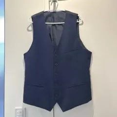 ネイビー フォーマルベスト ボタン付き