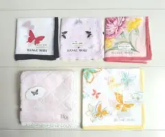 ☆HANAE MORI ハナエ モリ 素敵なハンカチ 5点セット 未使用品☆