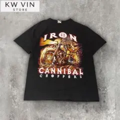 【00s】バイク　スカル　バンドT ￤両面プリント￤大きめ￤Tシャツ￤L