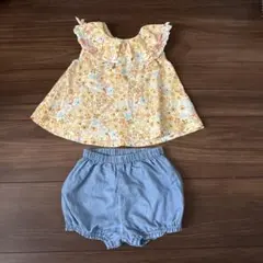 プティマイン 花柄トップス　パンツセット