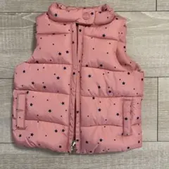 【美品】babyGap ピンク 星柄 ダウンベスト 80cm