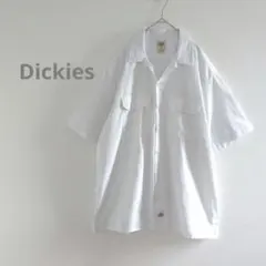 【人気XL】ディッキーズ Dickies 半袖 ワークシャツ 白 ゆるだぼ 古着