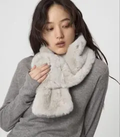 united arrows green label マフラーフェイクファー 白