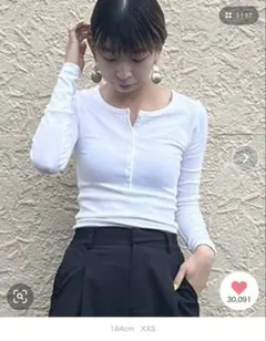 タグ付きGAPモダン ヘンリーネックTシャツ