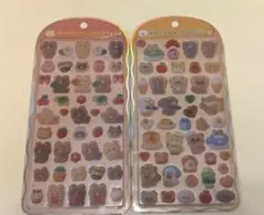 正規品コットンパフィーシール　くま　アニマル　２枚セット