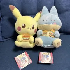 ポケピース ぬいぐるみ　おいしいじかん ピカチュウ・ゴンべ2体セット　①