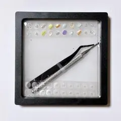 ⭐️初心者セット⭐️耳つぼジュエリー 天然石風 シェル 40粒 ピンセット付