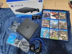 PS4 slim CUH-2000B本体 1TB+９本ゲームソフト+ヘッドセット