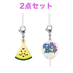 彩り変わった涼を感じる めじるしアクセサリー 水うちわ(あさがお) すいか(黄)