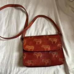 ゼブラ柄レザーショルダーバッグ　1900年代