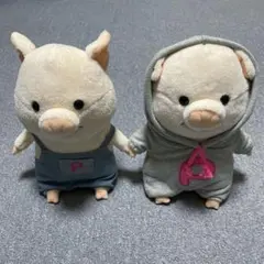 ぷーとん ぬいぐるみ デニム ビッグロゴパーカー セット