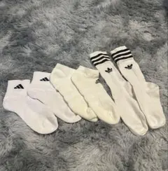adidas ホワイトスポーツソックス 3足セット