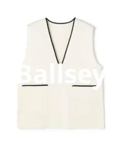Ballsey ミラノリブ VネックチュニックベストS 白 23SS