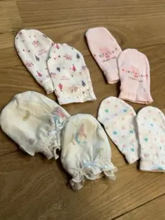 ベビー用ミトン 4点セット(うちジェラートピケ1点)