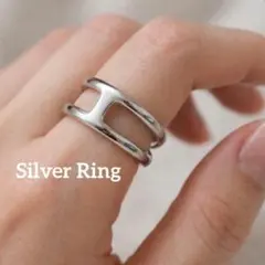 リング シルバー シンプル 抜け感 高みえ オシャレ フリーサイズ 人気