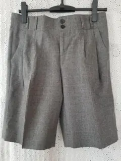 【バナナ・リパブリック】タック入りウールショートパンツ/グレー/サイズ2/未使用