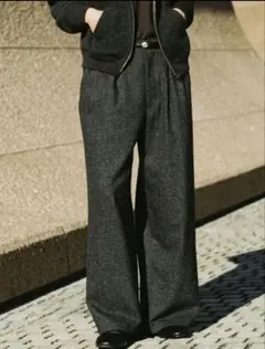 LIDNM SILK NEP WOOL PANTS Mサイズのサムネイル