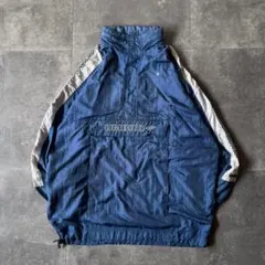 90s UMBRO ナイロンアノラック ビッグロゴ 紺 XL A614