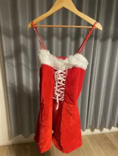 サンタコスチューム ベロア素材 編み上げデザイン　コスプレのサムネイル