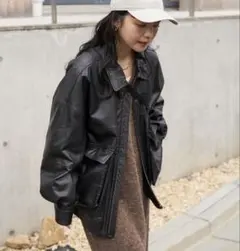 freak's store フェイクレザーブルゾン/ビッグシルエットブルゾン