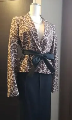 最終価格❗美品グレースコンチネンタル★ウール★レース★ヒョウ柄ジャケットのサムネイル