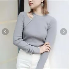 MURUA レイヤードショルダーニット トップス レディース 　アイスブルー