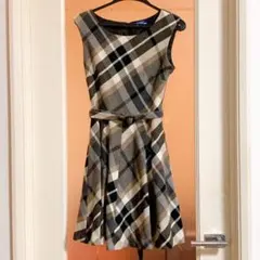 バーバリーブルーレーベル ベルト付きフレアワンピース 38