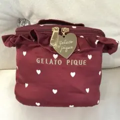 新品未使用 ジェラートピケ バレンタイン ハート バニティポーチ フリル