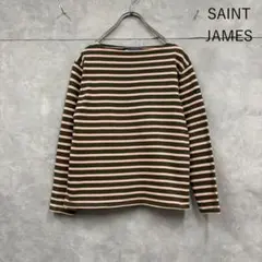 SAINT JAMES ボーダートップス　フランス製 茶×ピンク N2569