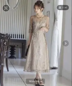 パーティードレス Mサイズ　レース　バックリボン