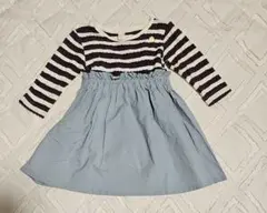 アプレレクール 80cm ドッキングワンピース 切り替え ボーダー