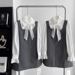 miu系穿搭 韓国 ワンホン グレーミニワンピース