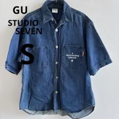 GU×STUDIO SEVEN 半袖デニムシャツ Sサイズのサムネイル