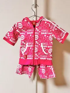 子供服　BABY DOLL セットアップ　フード付き　110㎝　ピンク　美品