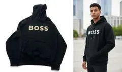 ボス BOSS ロゴ パーカー ビッグサイズ 3XL ブラック メンズ 正規品のサムネイル