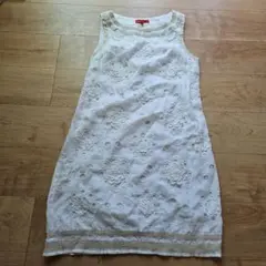 ☆Dorhy☆ホワイトレース×ビーズ刺繍リネンワンピース☆M☆