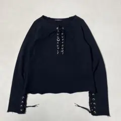 Y2K DIESEL ハトメ レースアップ ボートネック スウェット