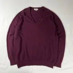 90sスコットランド製 エルエルビーン Vネック ラムウールニット llbean