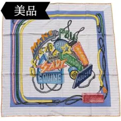 エルメス 美品 シェバロスコープ ネオン ポインティーユ スカーフ カレ
