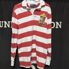 Polo Ralph Lauren 赤白ストライプ ポロシャツ M