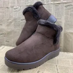 新品★レディース★Sサイズ★軽量 裏ボアムートンブーツ 焦茶色 578n